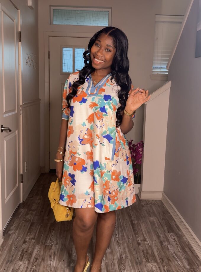Camille Bloom Dress (Orange)