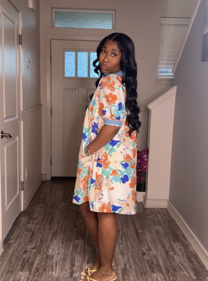 Camille Bloom Dress (Orange)