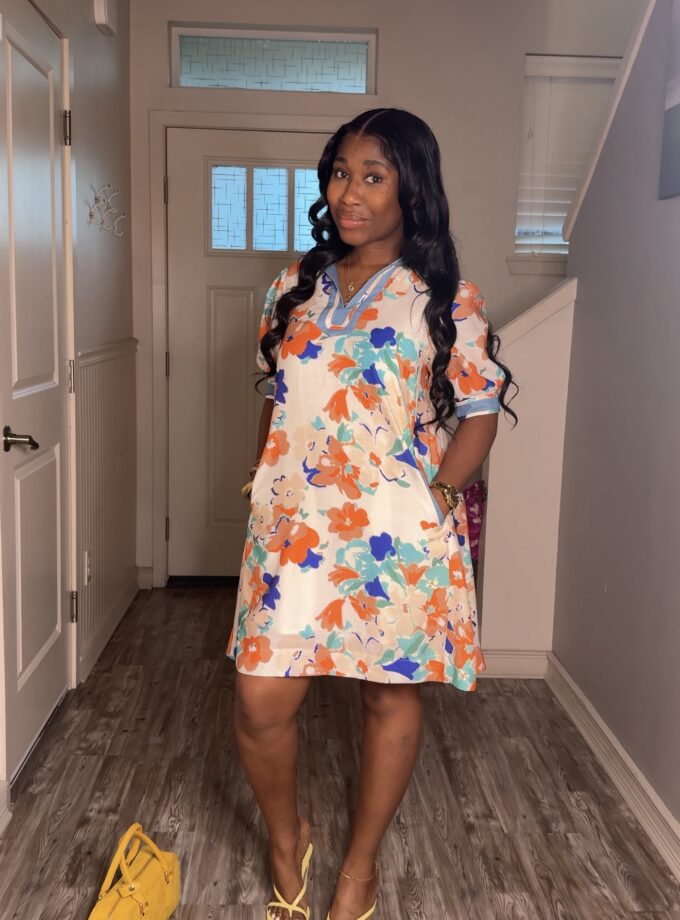 Camille Bloom Dress (Orange)