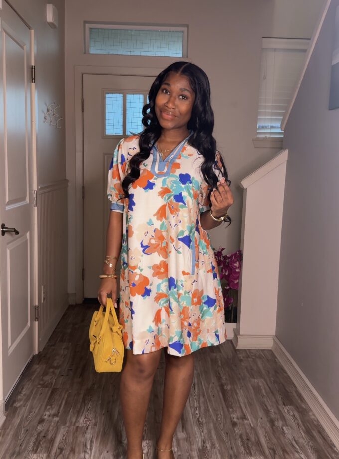Camille Bloom Dress (Orange)