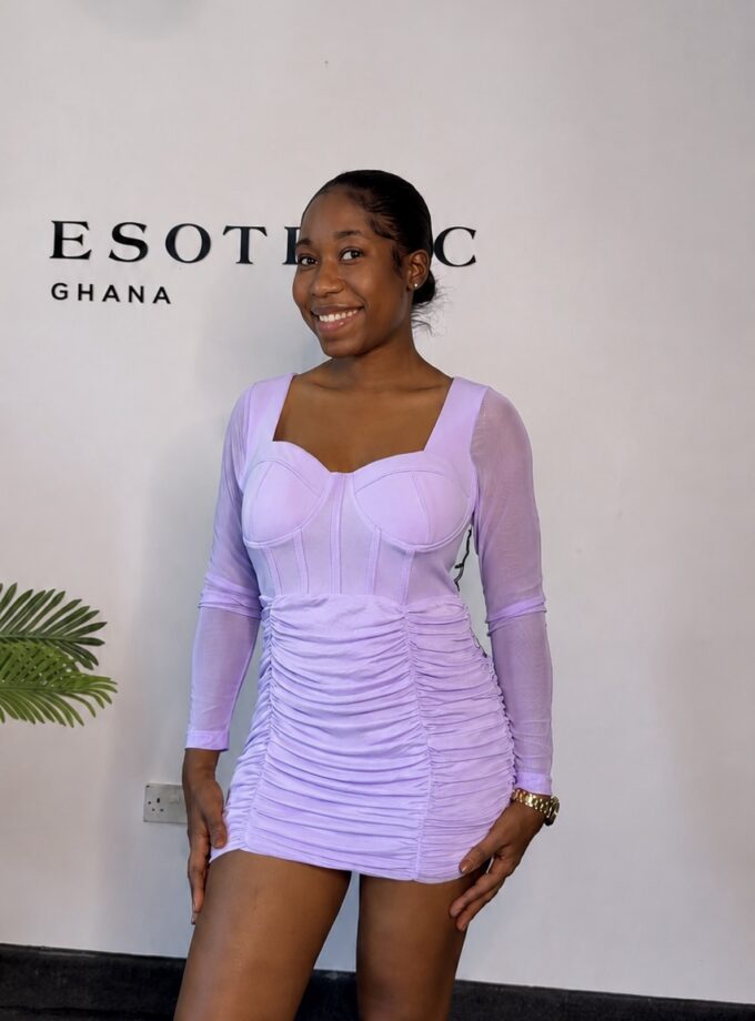 Enchanté Ruched Mini Dress (Lavender)
