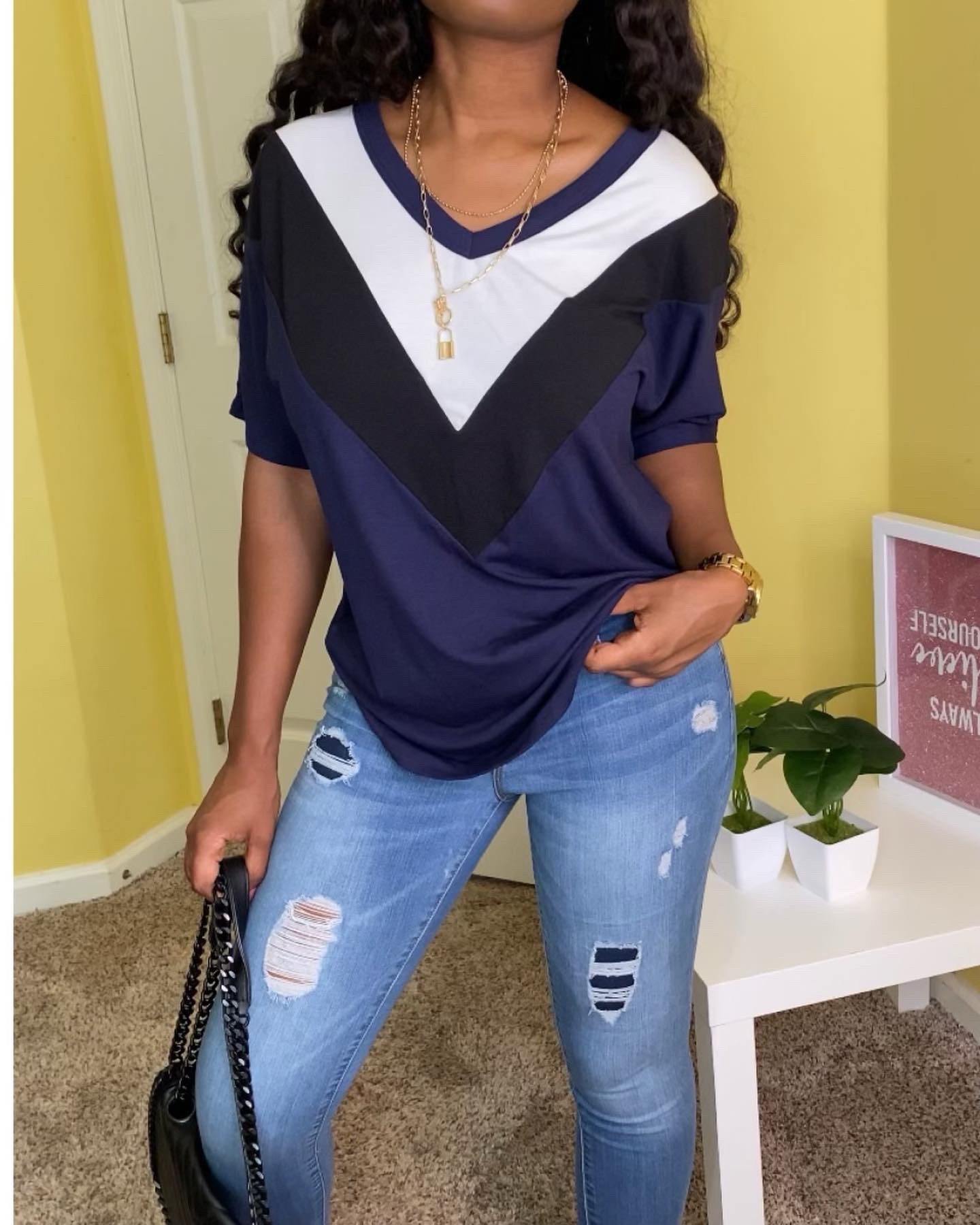 Everyday Luxe Top (Navy)