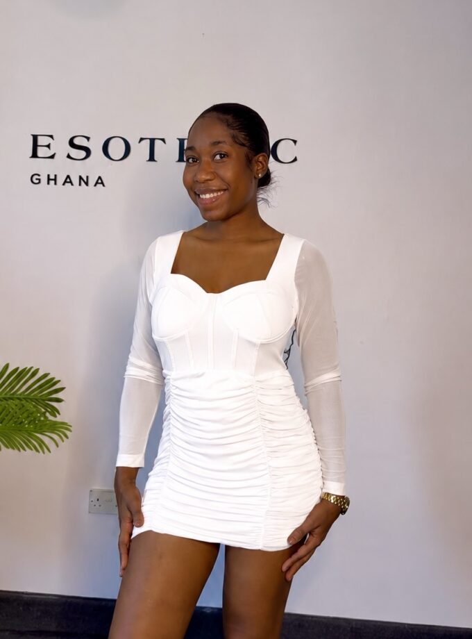 Enchanté Ruched Mini Dress (White)