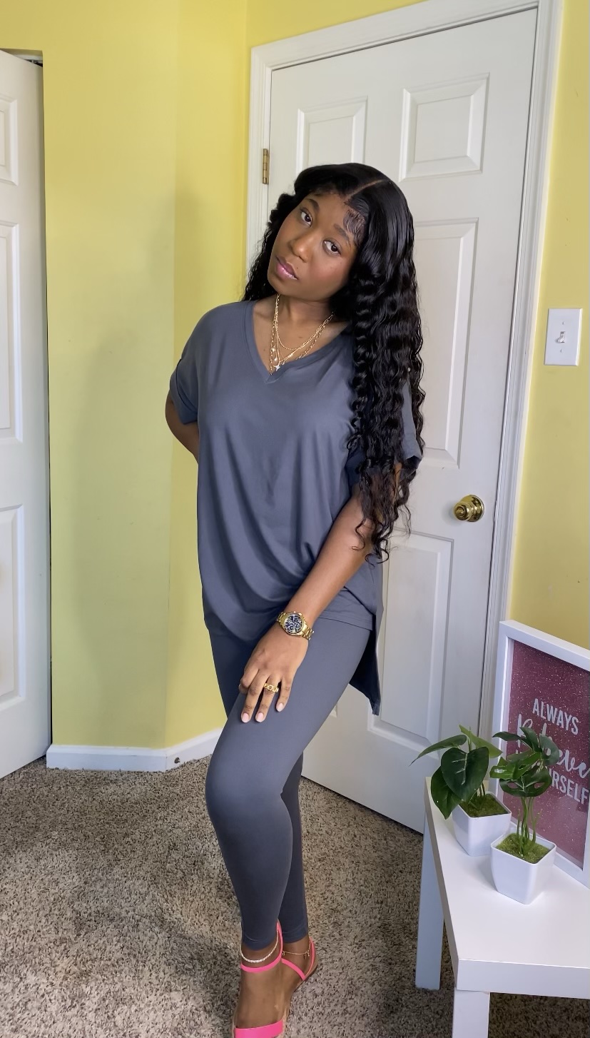 Buttery Soft Leggings Set (Dark Grey)