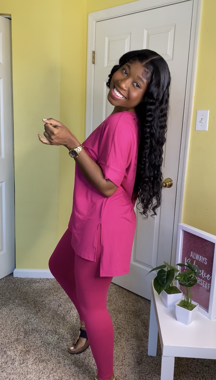 Buttery Soft Leggings Set (Pink) - Image 2