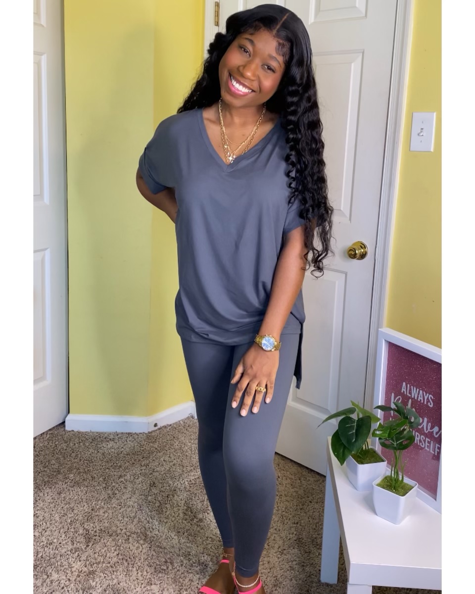 Buttery Soft Leggings Set (Dark Grey) - Image 3