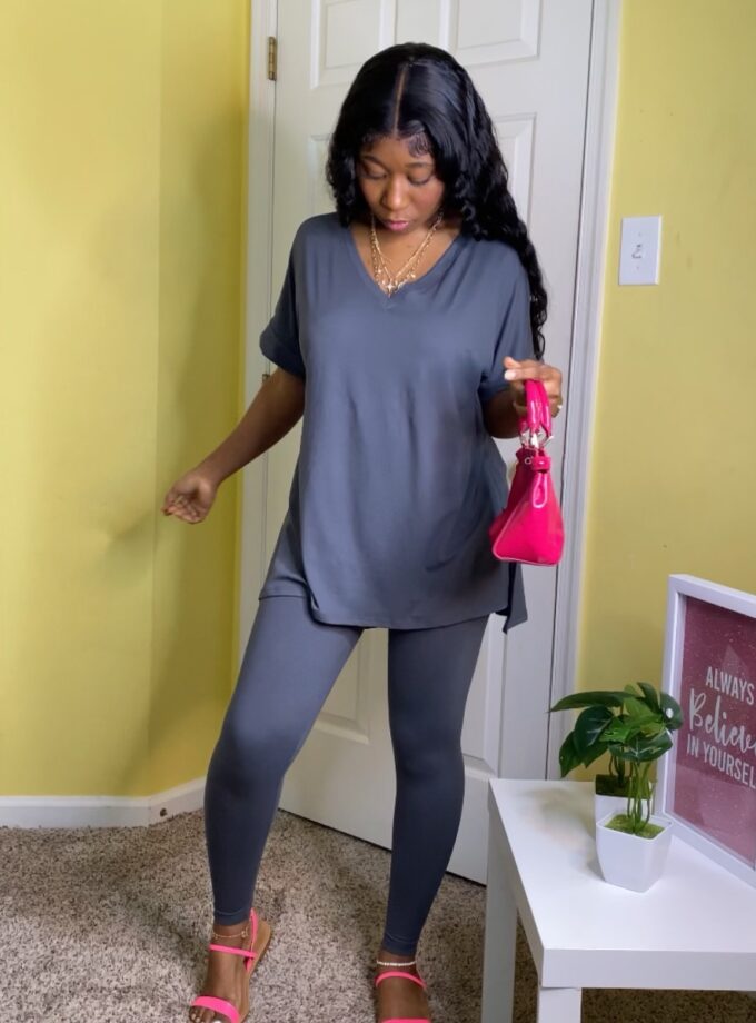 Buttery Soft Leggings Set (Dark Grey)