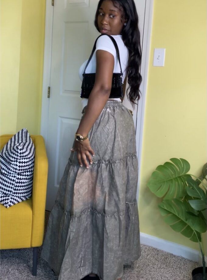 Tiered Maxi Skirt (Green)