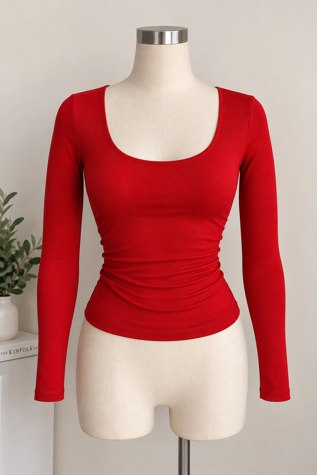 City Chic Square Neck Top (Red)