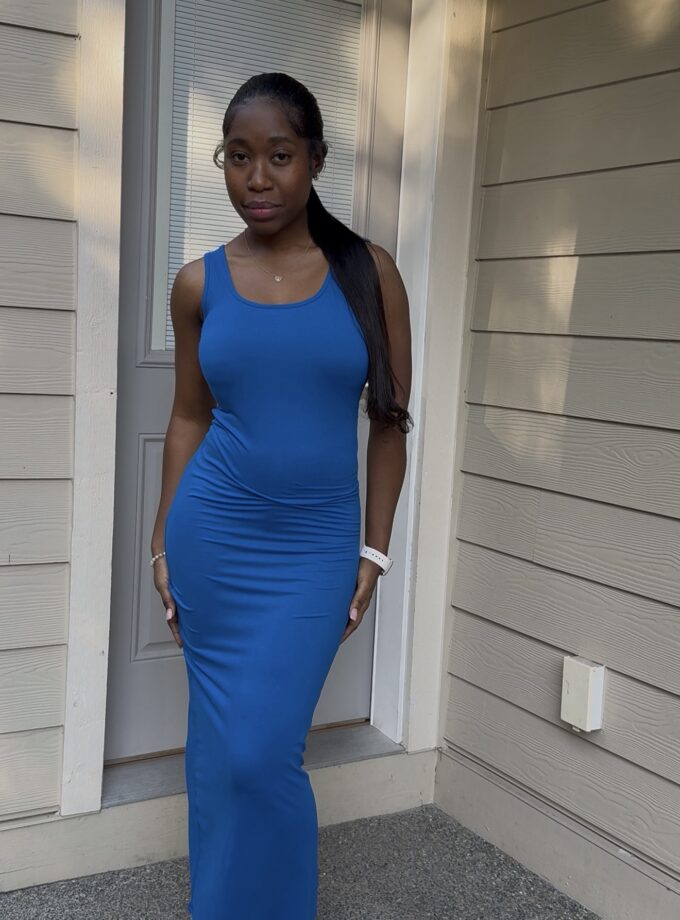 Contour Luxe Maxi Dress (Blue)