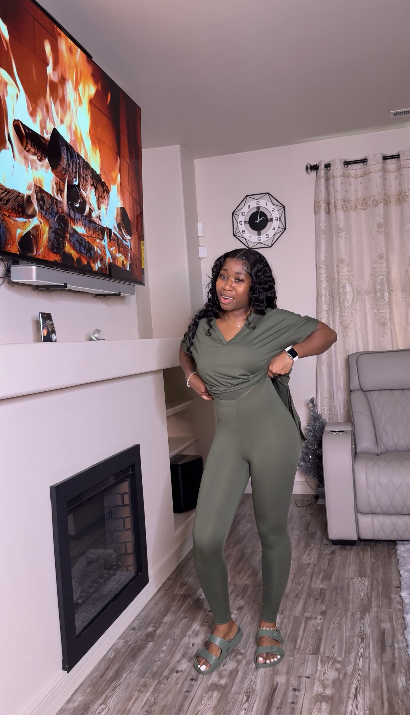 Buttery Soft Leggings Set (Army Green) - Image 3