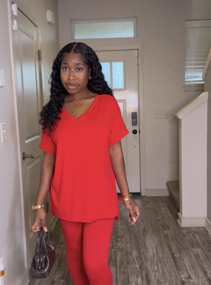 Buttery Soft Leggings Set (Red)