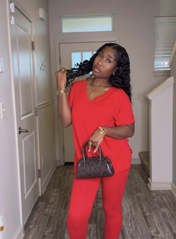 Buttery Soft Leggings Set (Red)