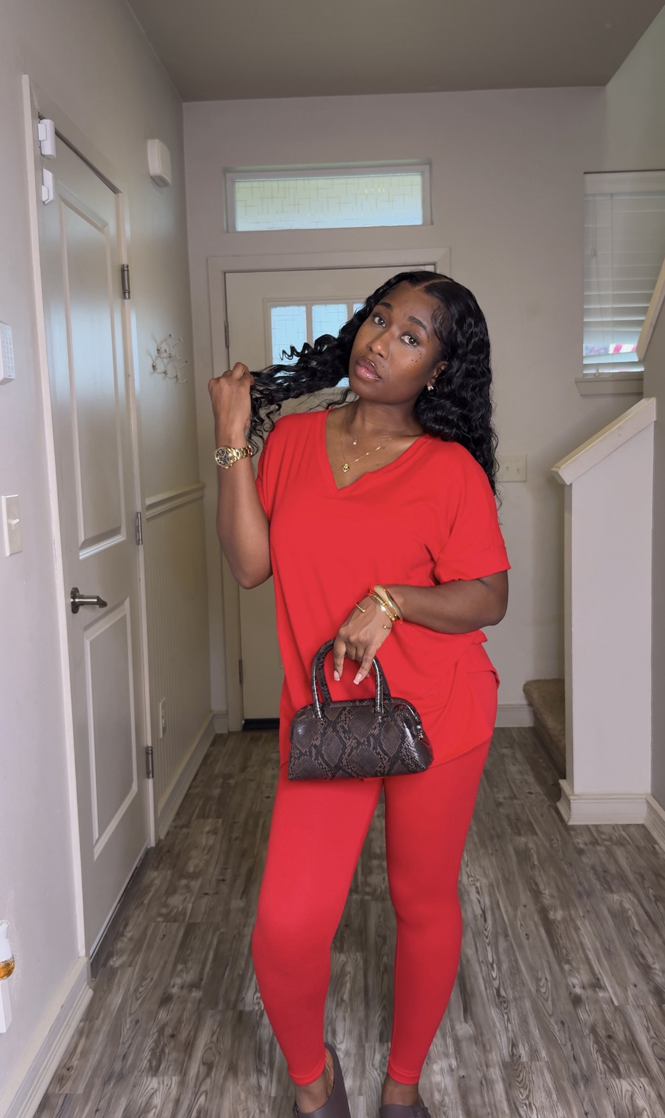 Buttery Soft Leggings Set (Red) - Image 2