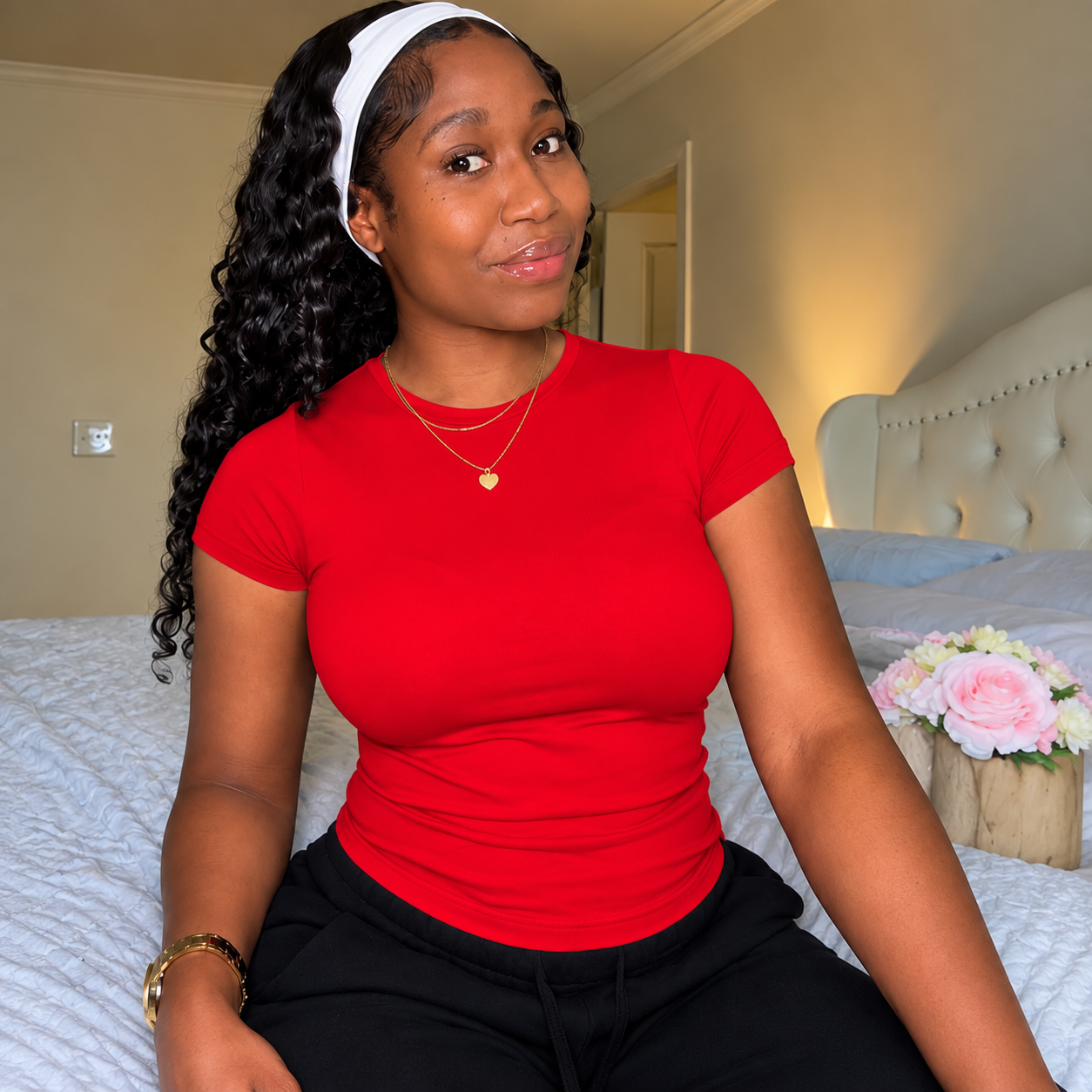 Luxe Basic Fitted Top (Red)