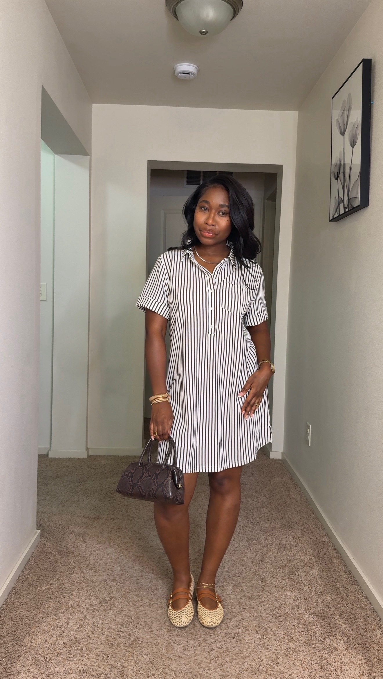 Aaliyah Shirt Dress (Brown) - Image 4