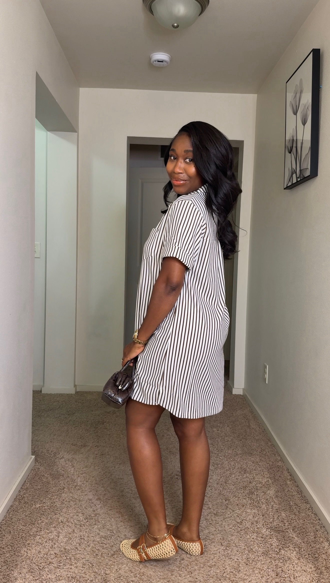 Aaliyah Shirt Dress (Brown) - Image 2