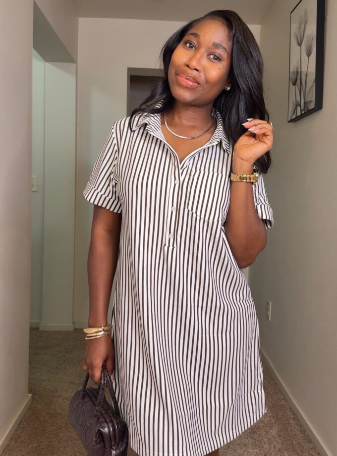 Aaliyah Shirt Dress (Brown)