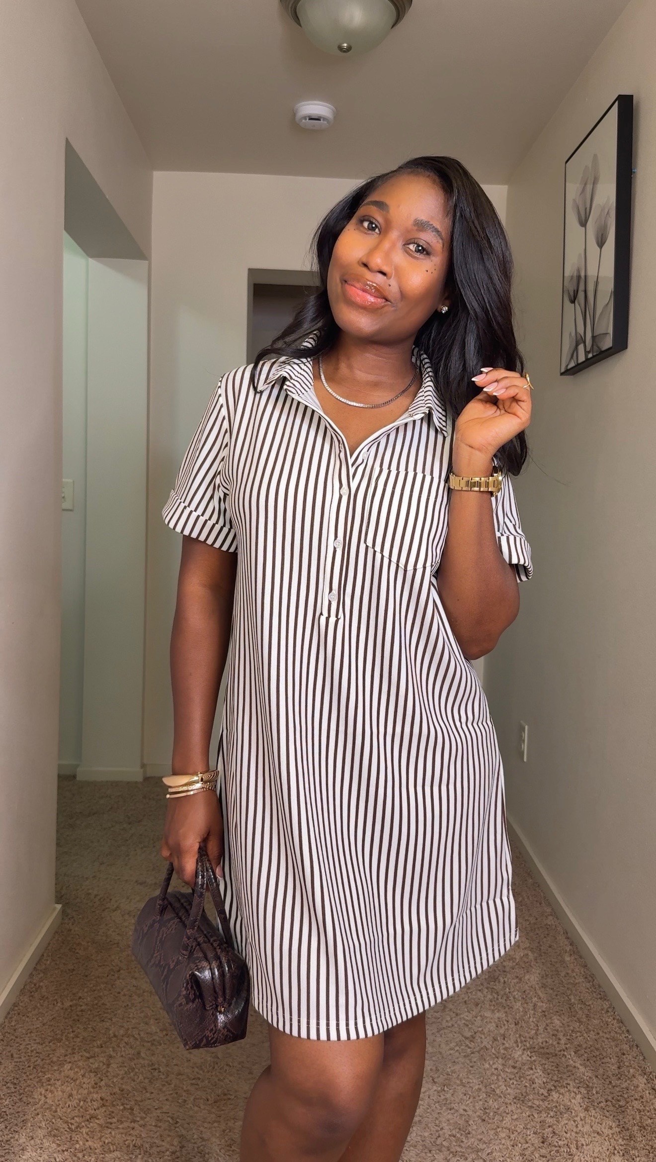 Aaliyah Shirt Dress (Brown)