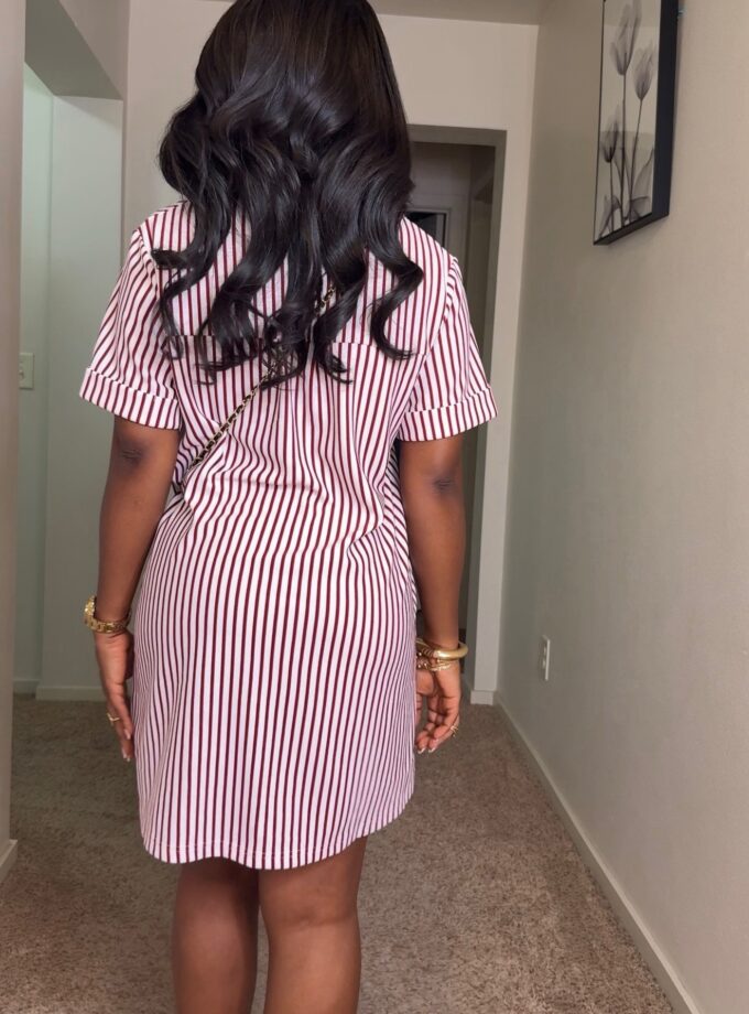Aaliyah Shirt Dress (Burgundy)