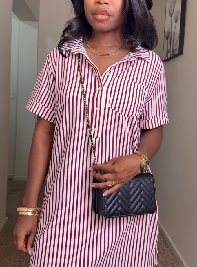 Aaliyah Shirt Dress (Burgundy)