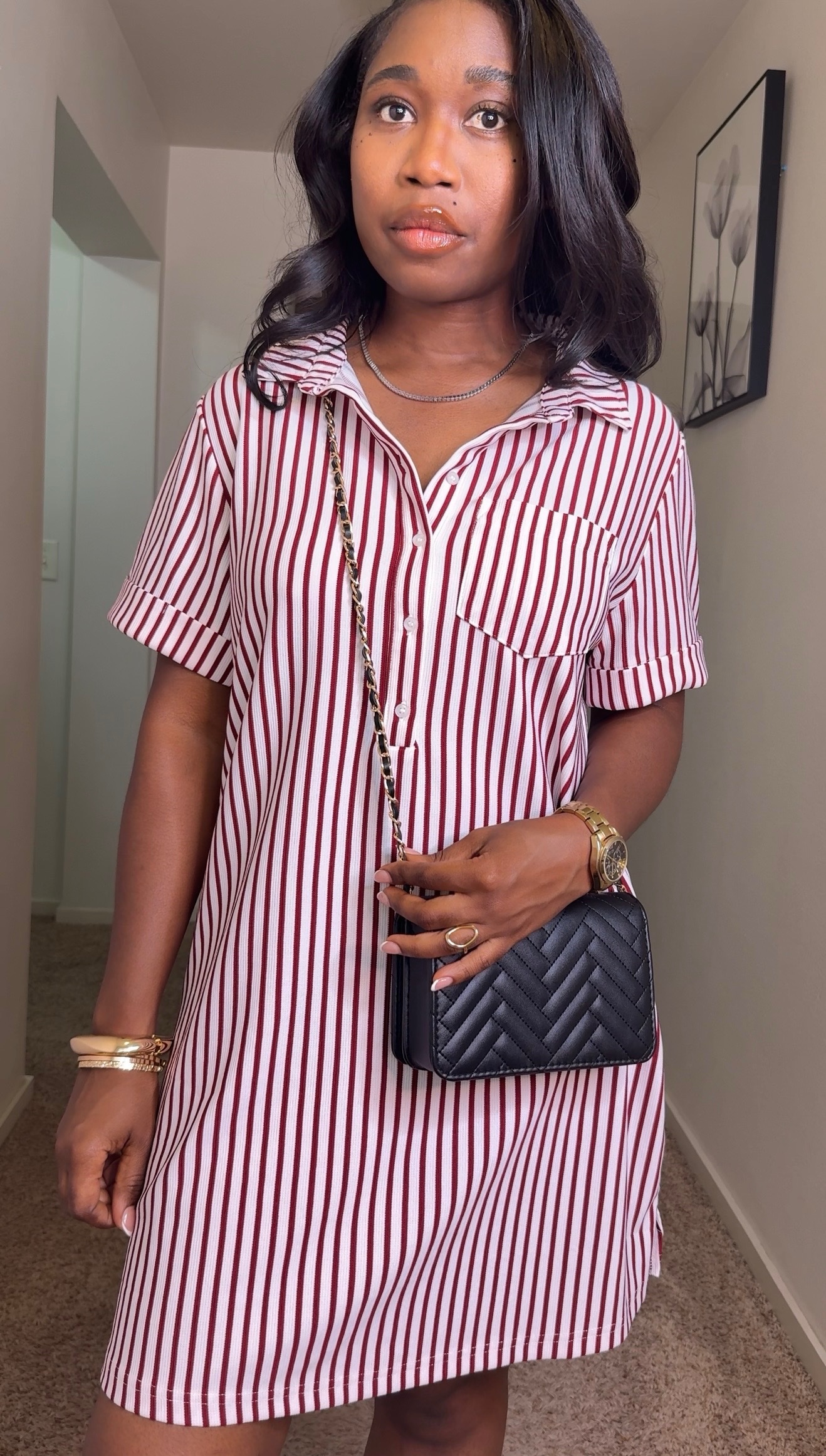 Aaliyah Shirt Dress (Burgundy) - Image 3