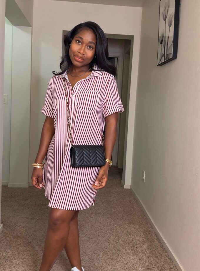 Aaliyah Shirt Dress (Burgundy)