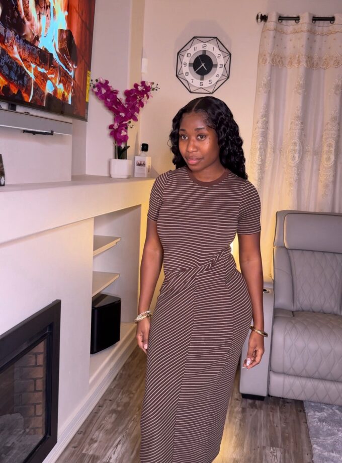 Bailey Twist Maxi Dress (Brown)