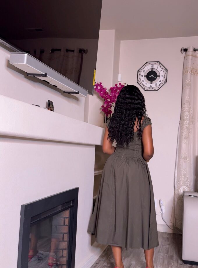 Adeline Midi Dress (Army Green)