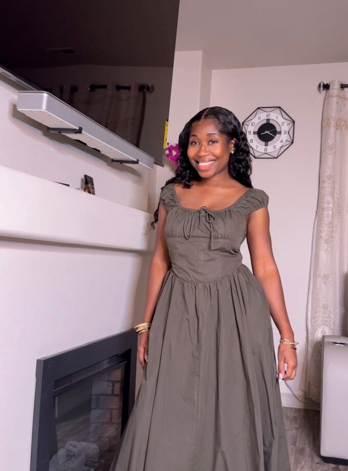 Adeline Midi Dress (Army Green)