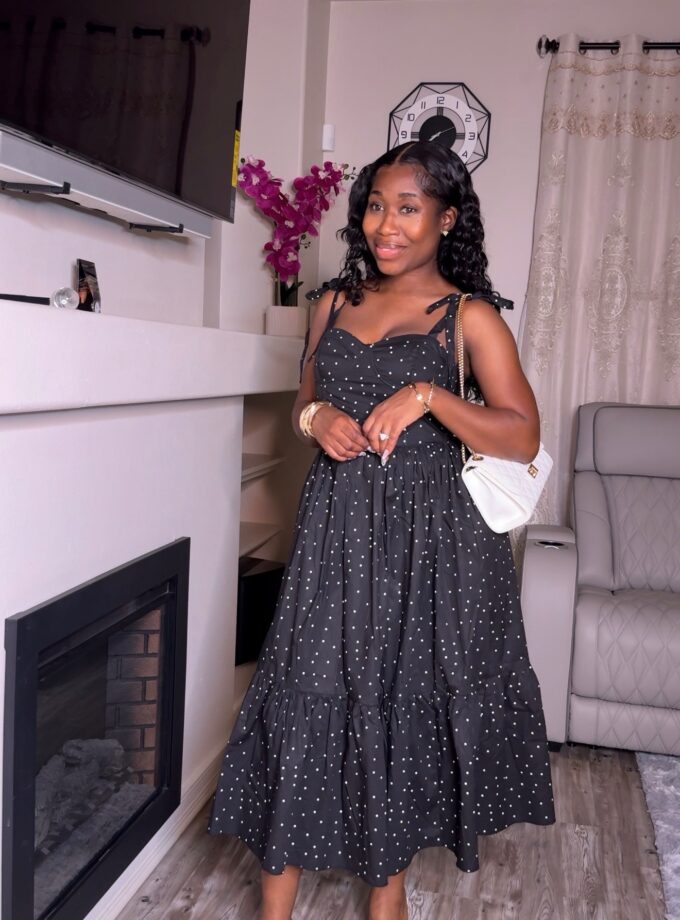 Aubrey Polka Dot Midi Dress