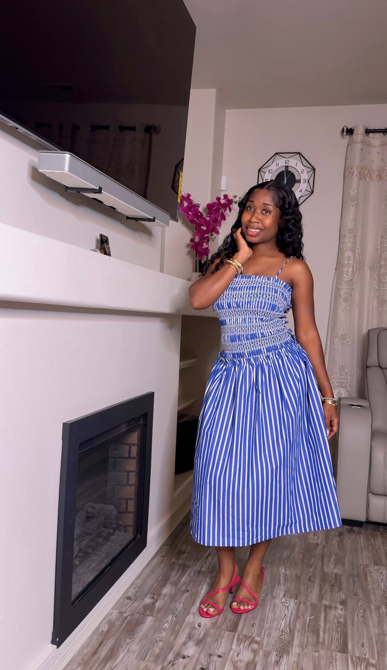 Brielle Smocked Midi Dress - Image 4