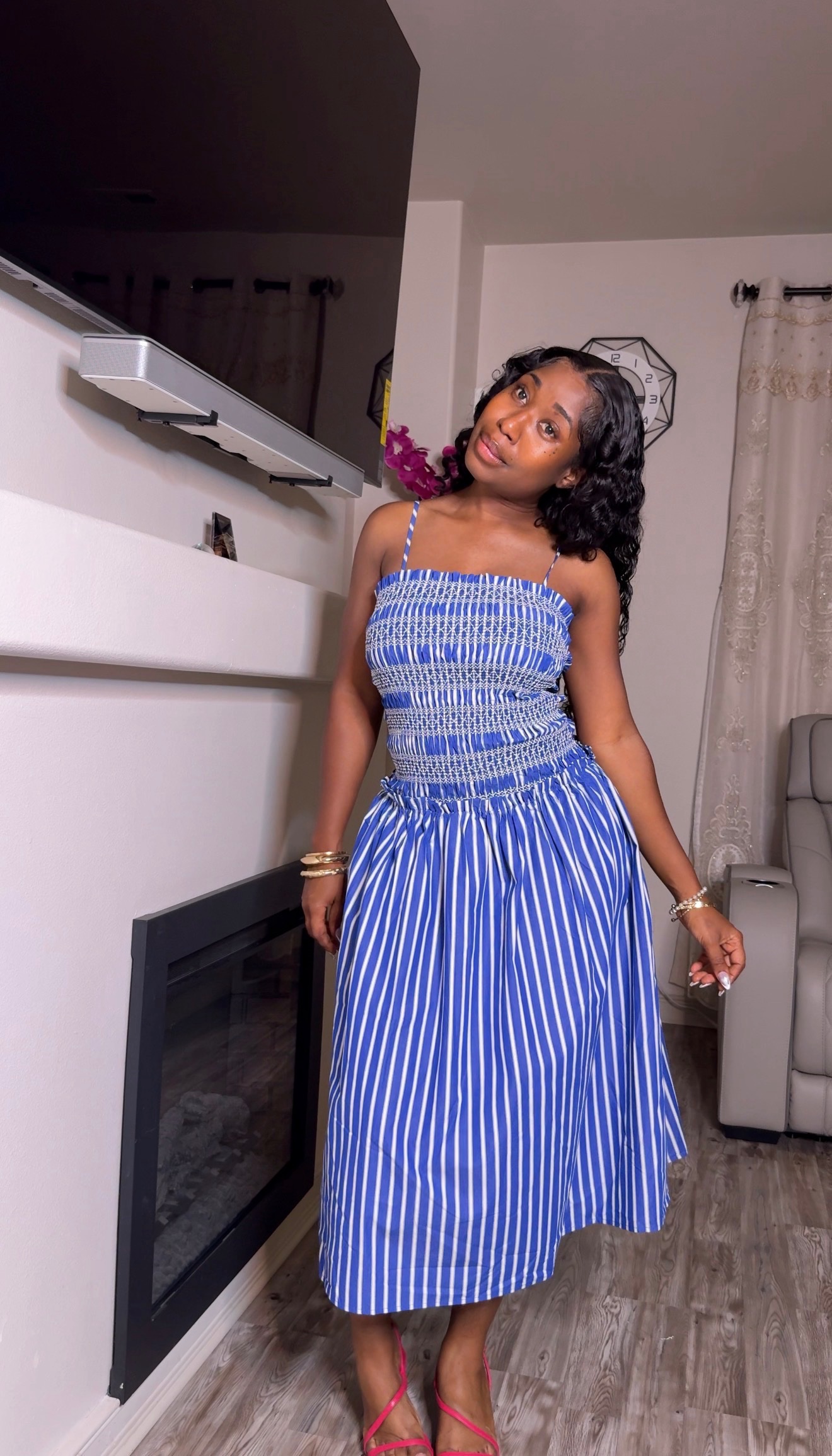 Brielle Smocked Midi Dress - Image 3